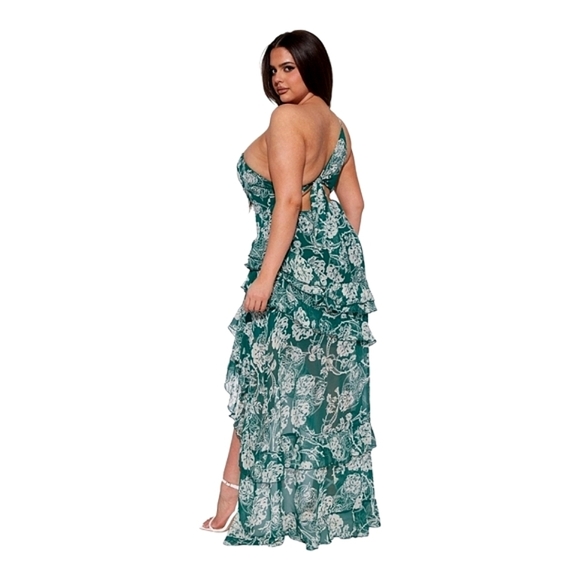 Fashion Nova Green Floral Maxi Dress - Picture 3 of 9